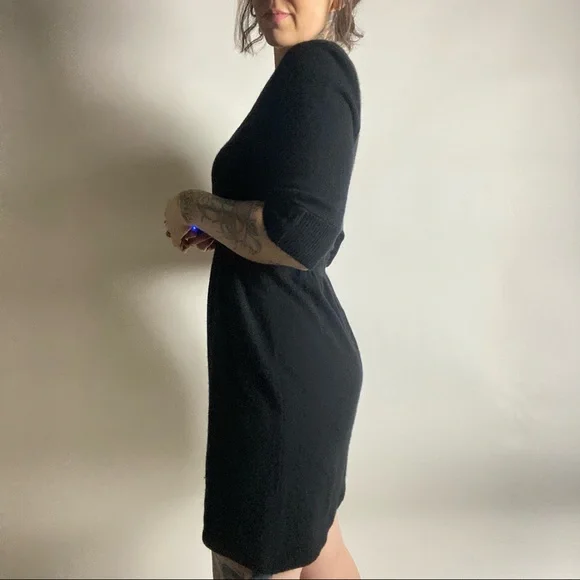 AQUA Cashmere Half Sleeve Black Babydoll Dress Womens XS - Picture 3 of 7